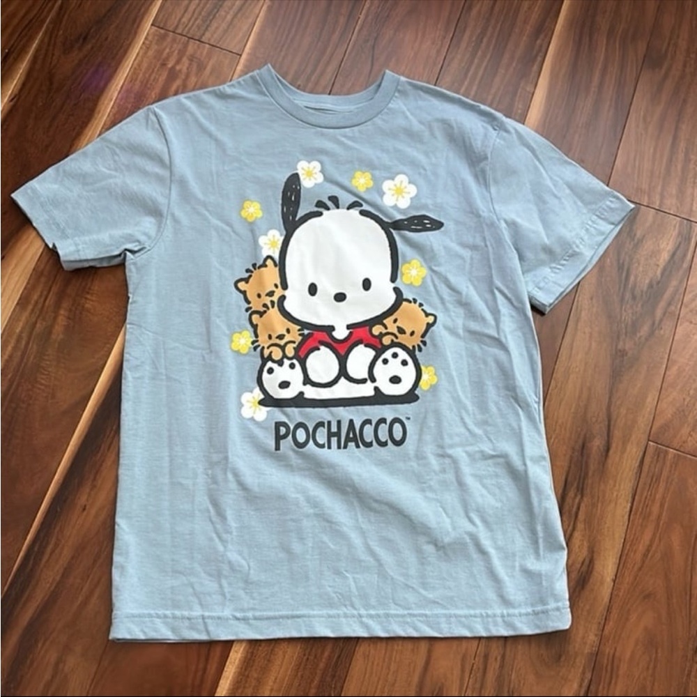 SANRIO POCHACCO BLUE JUNIOR GRAPHIC T-SHIRT SIZE XSMALL - Picture 2 of 5